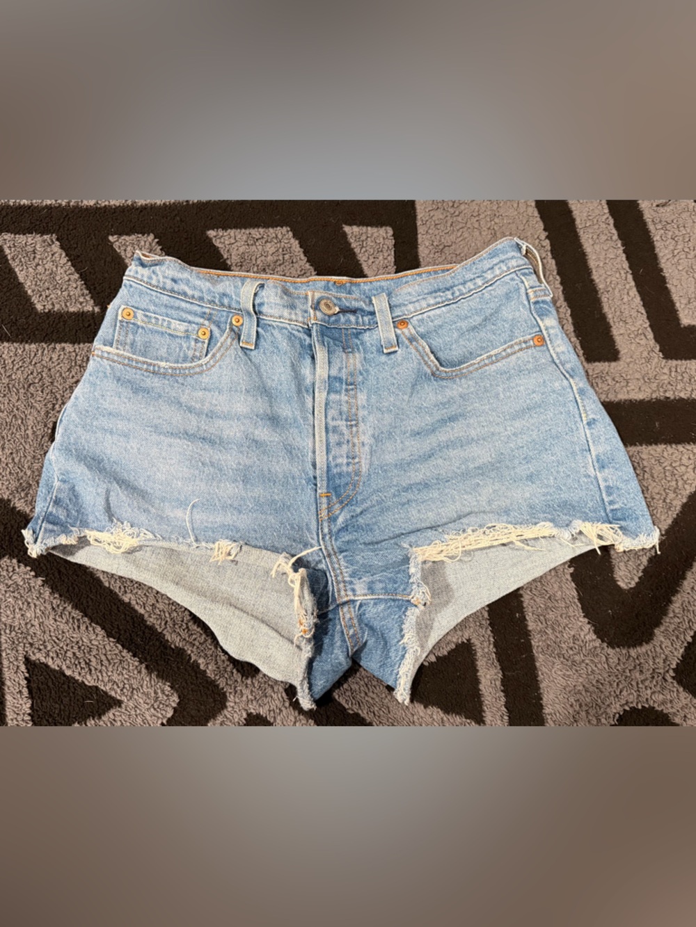 Levi's Light Blue Distressed Denim Cutoff Shorts
